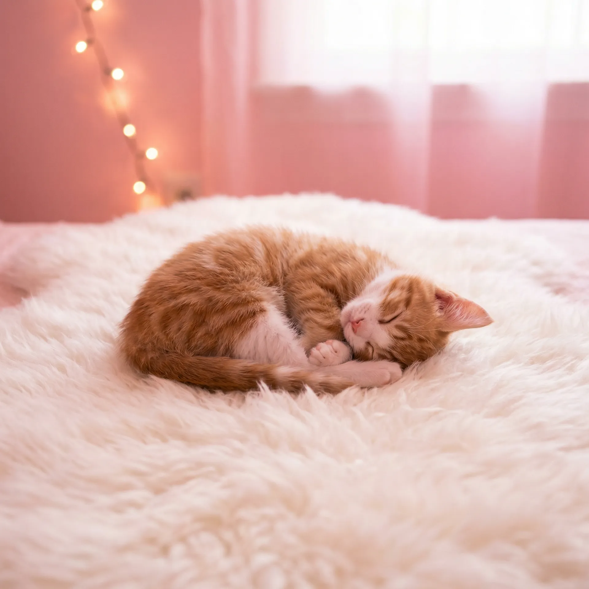 小猫蜷成一团入睡 - 51暗